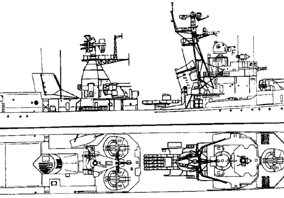 Эсминец СССР Bravyy 1961 [Kotlin-class Destroyer] - чертежи, габариты, рисунки
